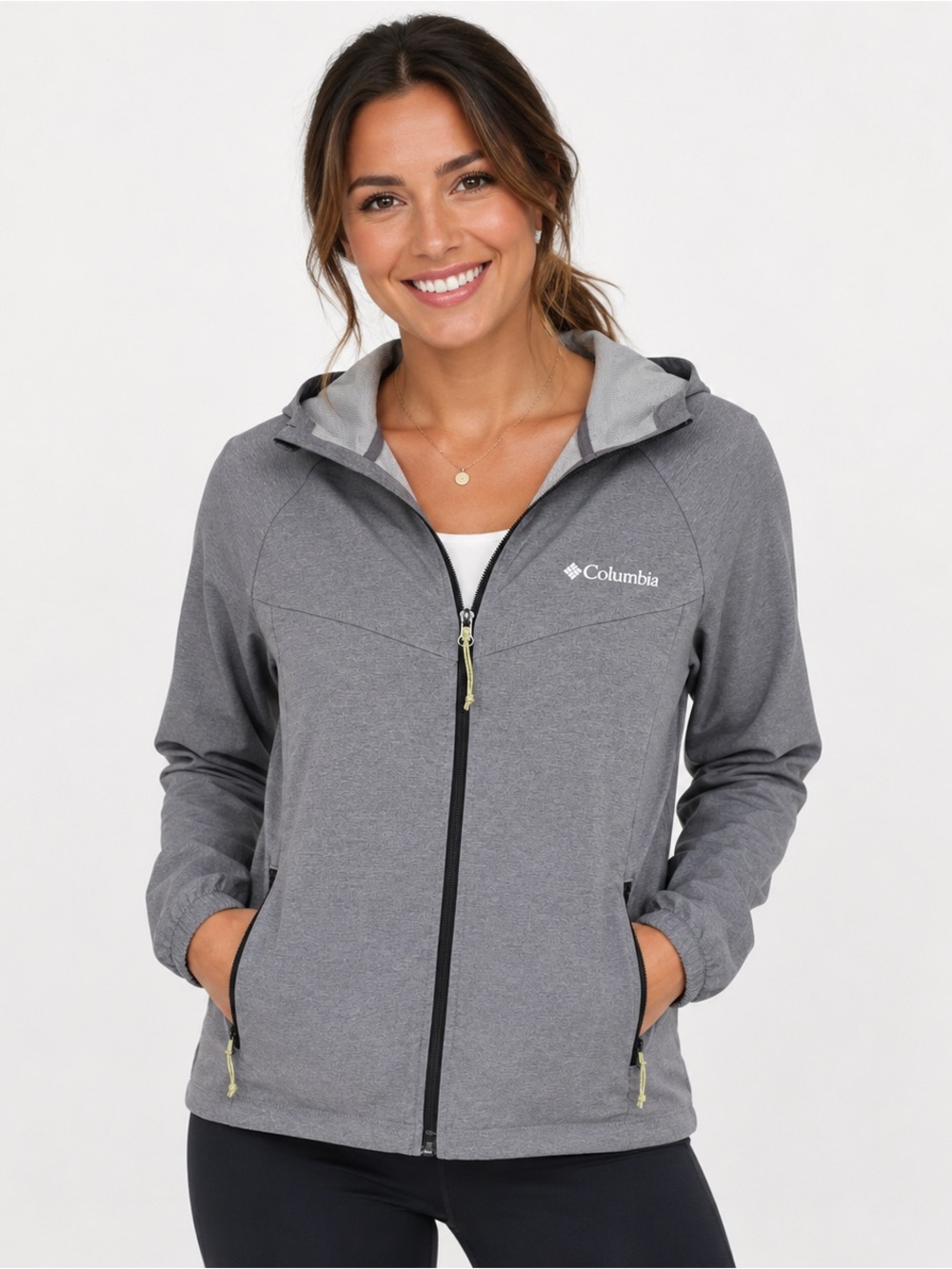 Columbia Grey Hooded Jacket Women’s Size M